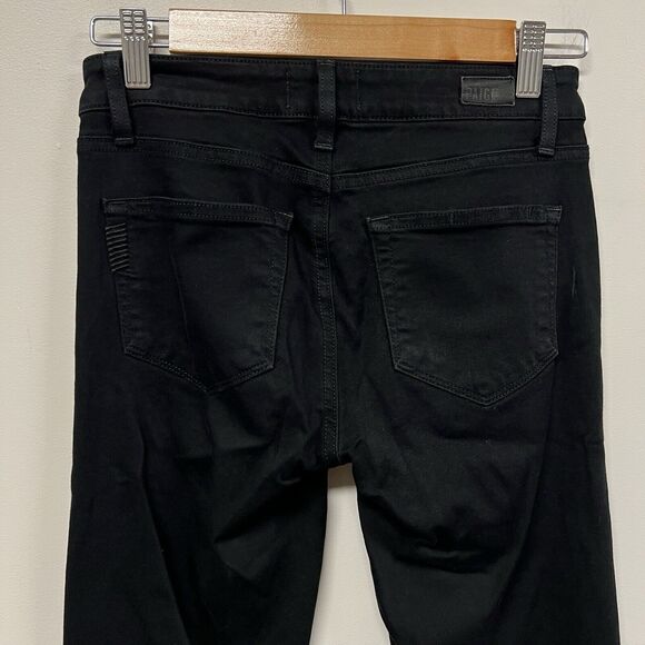 Paige Verdugo Ultra Skinny Jeans Size 24 Black Shadow Low Rise Casual Denim USA - Picture 4 of 14